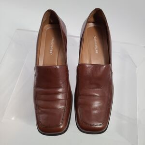 Naturalizer 785N88 Leather Block Heels Brown Made In Brazil Womens US size  9N